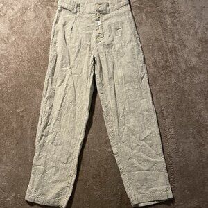 Urban Outfitters Pants Womens 4 Maria Button-Fly Textured Sage Trouser High Rise
